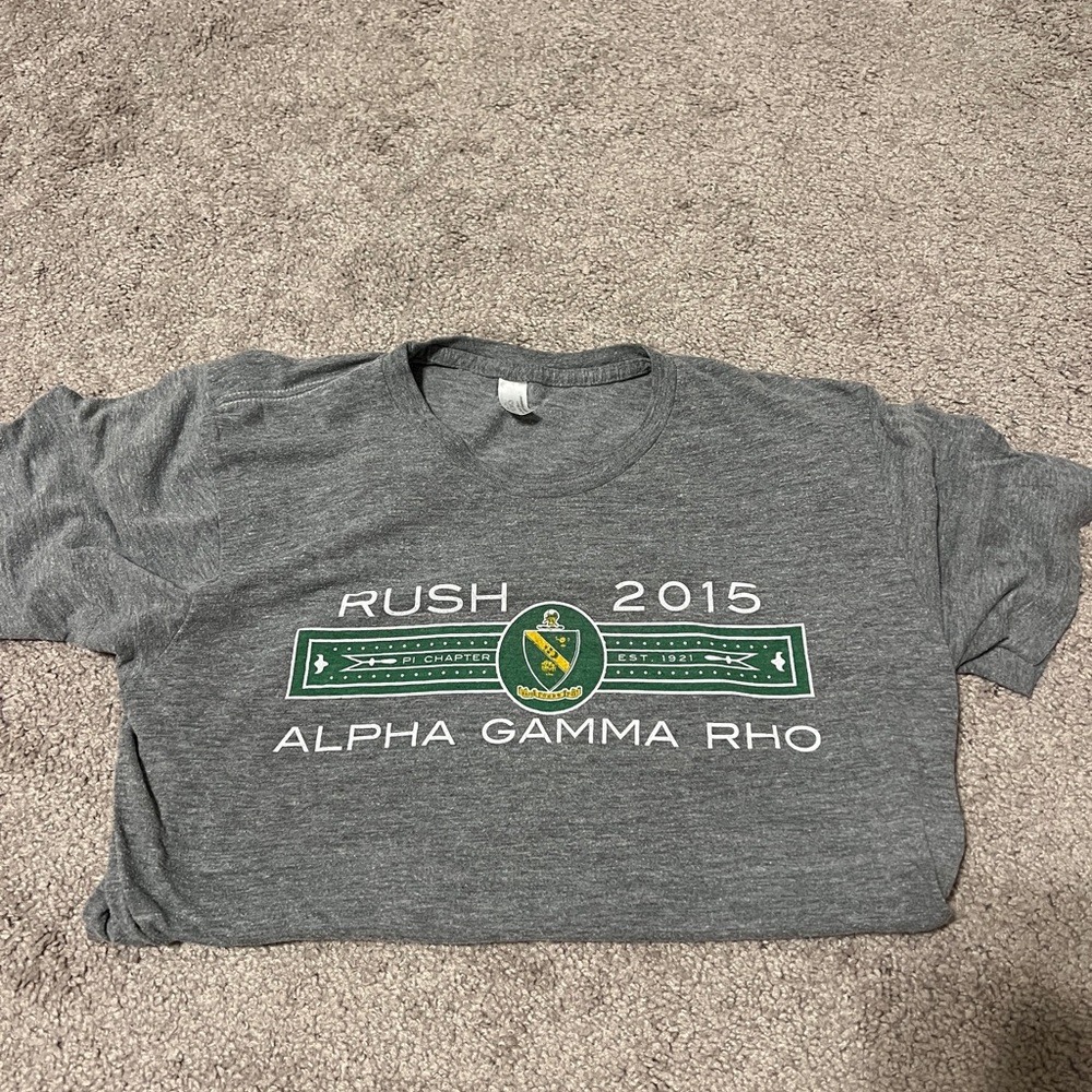 Rush Alpha Gamma Rho 2015 Fraternity T-Shirt - Picture 1 of 2